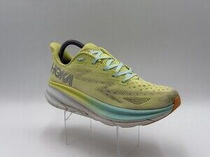 Hoka Clifton 9 Size 8B Running Shoes Bright Yellow White Aqua